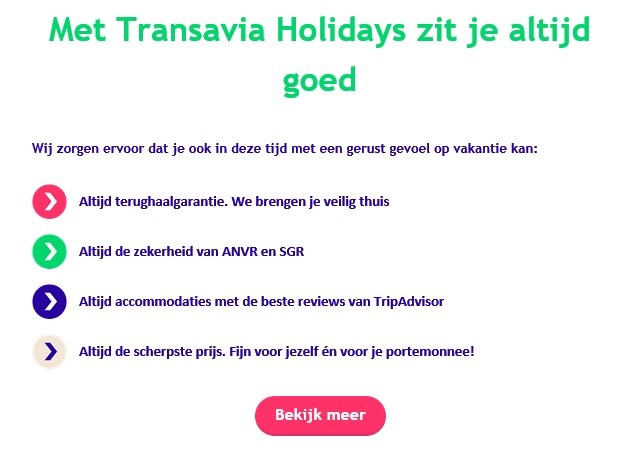 Elevator pitch Transavia: Zekerheid, scherpe prijs & beste reviews!