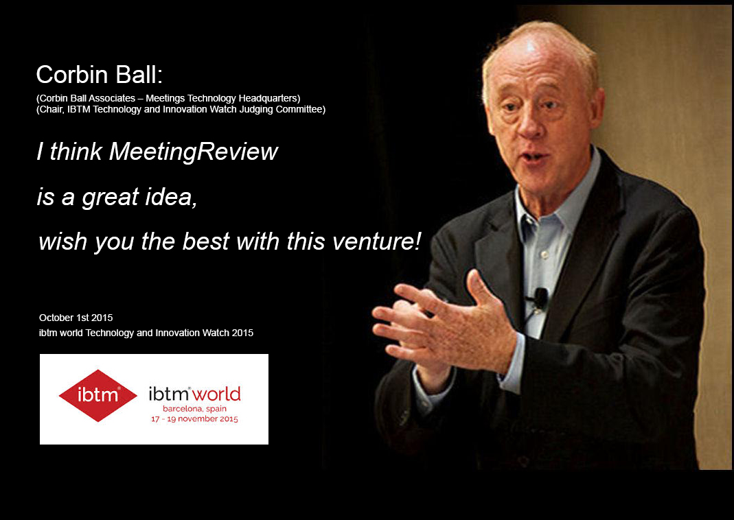 Aanbeveling voorzitter Corbin Ball van de ibtm Technology and Innovation Watch 2015